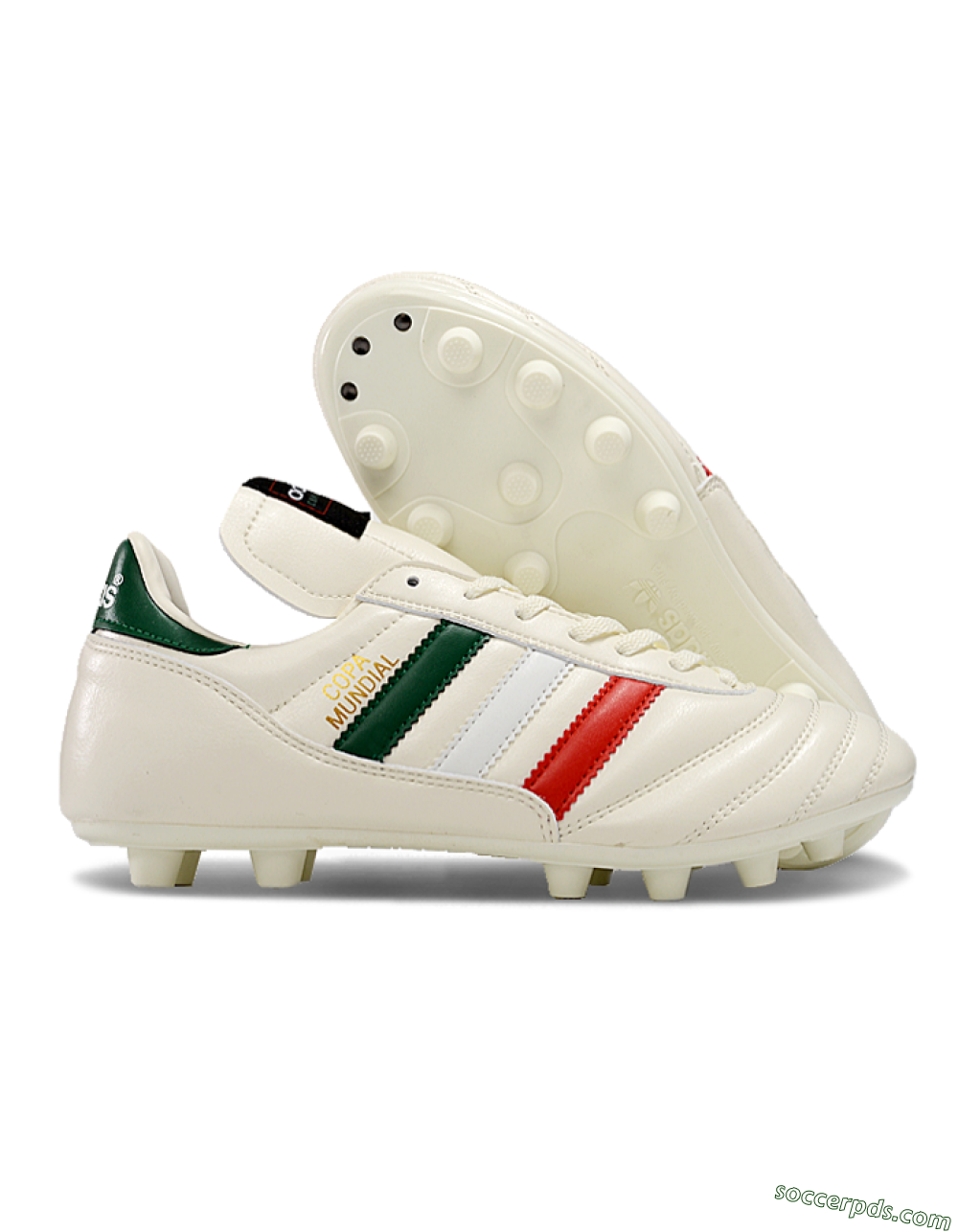Adidas Mundial Team Astro TF Low-Tops Football Shoes - Beige/Red/Green 1