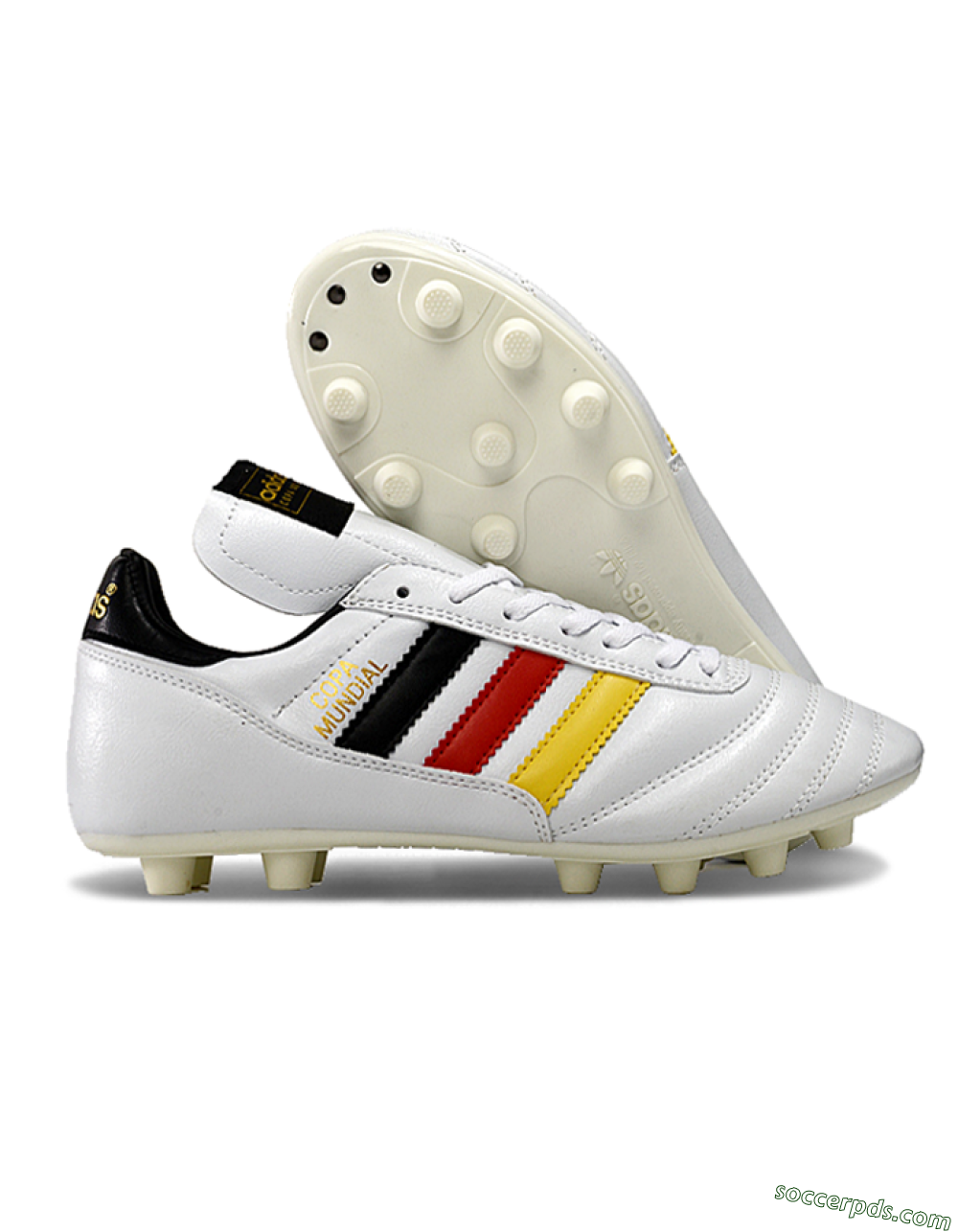 Adidas Mundial Team Astro TF Low-Tops Football Shoes - White/Black/Red/Yellow 1