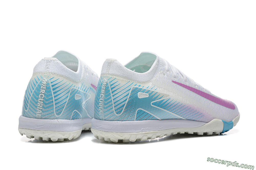 Nike Air Zoom Mercurial Vapor 16 Elite TF Low-Tops Football Shoes - White/Purple/Blue 9