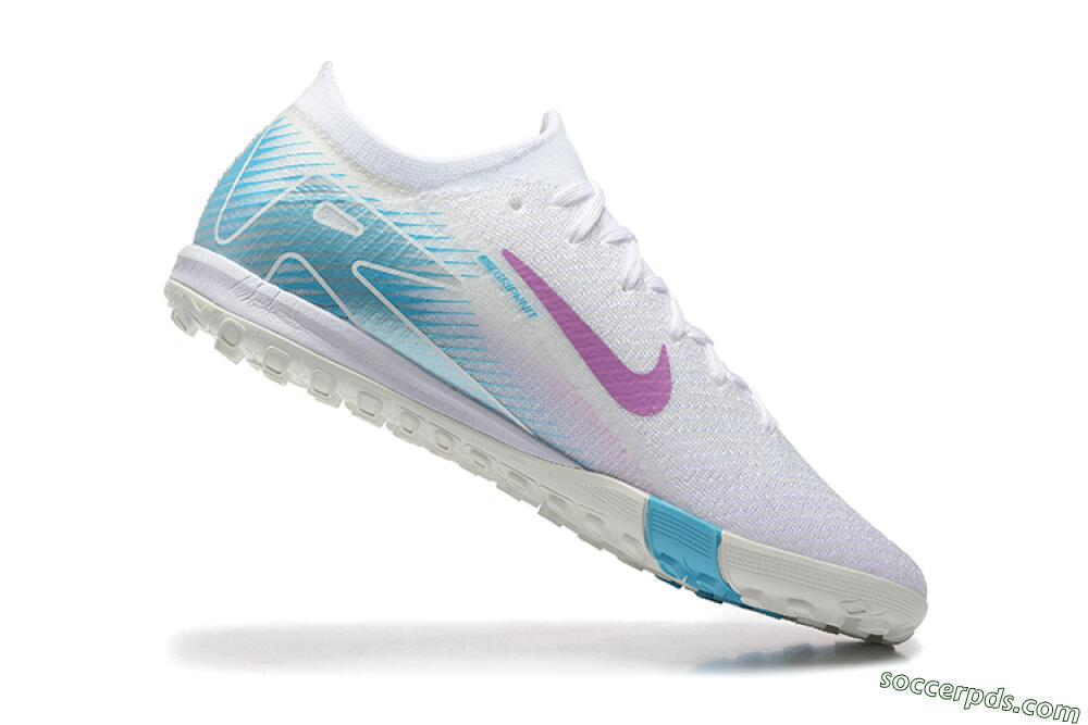 Nike Air Zoom Mercurial Vapor 16 Elite TF Low-Tops Football Shoes - White/Purple/Blue 7