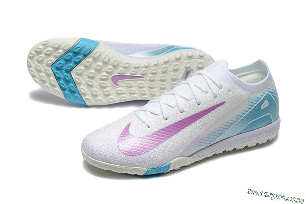 Nike Air Zoom Mercurial Vapor 16 Elite TF Low-Tops Football Shoes - White/Purple/Blue 3