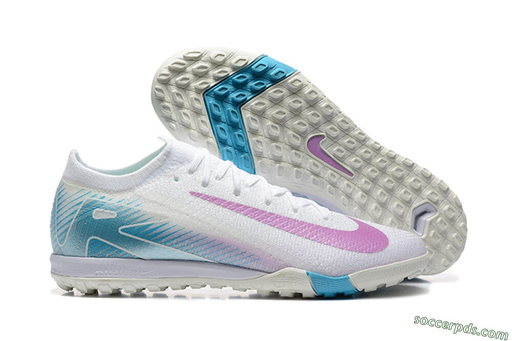 Nike Air Zoom Mercurial Vapor 16 Elite TF Low-Tops Football Shoes - White/Purple/Blue 1