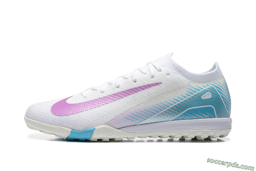 Nike Air Zoom Mercurial Vapor 16 Elite TF Low-Tops Football Shoes - White/Purple/Blue 2
