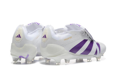 Adidas Predator Accuracy Elite Foldover Tongue FG Low-Tops Football Boots - White/Purple/Gold