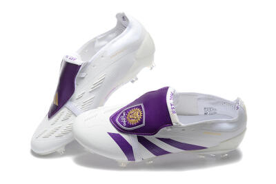 Adidas Predator Accuracy Elite Foldover Tongue FG Low-Tops Football Boots - White/Purple/Gold