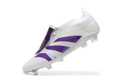Adidas Predator Accuracy Elite Foldover Tongue FG Low-Tops Football Boots - White/Purple/Gold