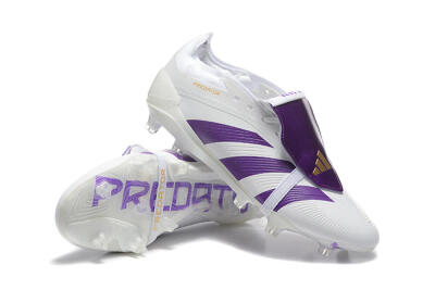 Adidas Predator Accuracy Elite Foldover Tongue FG Low-Tops Football Boots - White/Purple/Gold