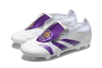 Adidas Predator Accuracy Elite Foldover Tongue FG Low-Tops Football Boots - White/Purple/Gold
