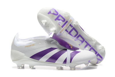 Adidas Predator Accuracy Elite Foldover Tongue FG Low-Tops Football Boots - White/Purple/Gold