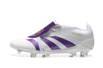 Adidas Predator Accuracy Elite Foldover Tongue FG Low-Tops Football Boots - White/Purple/Gold