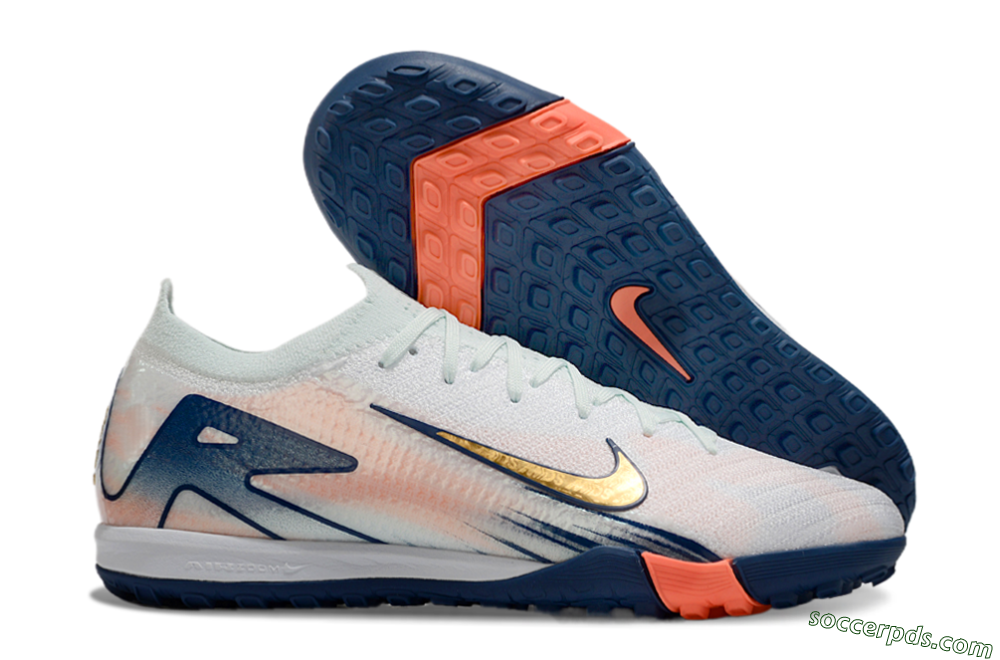 Nike Air Zoom Mercurial Vapor 16 Elite TF Low-Tops Football Shoes - Jade/Gold/Blue 1