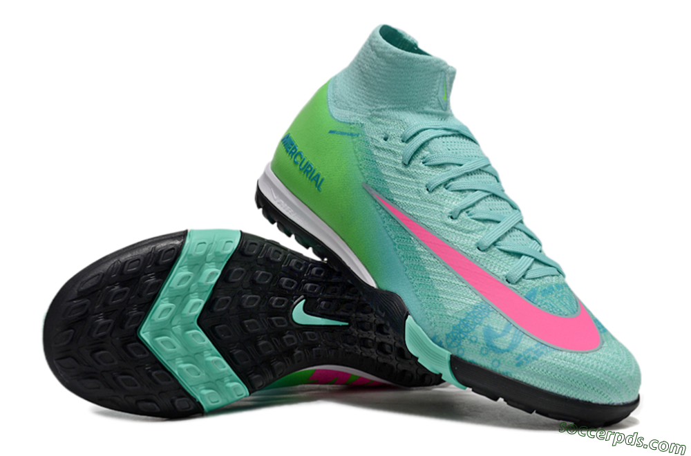 Nike Air Zoom Mercurial Superfly 10 Elite TF High-Tops Football Shoes - Jade/Pink/Black 0
