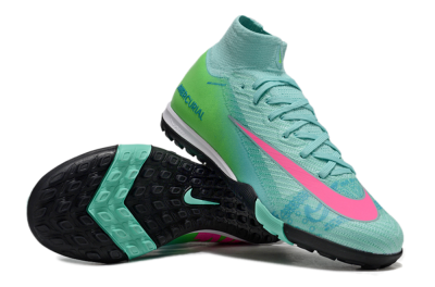Nike Air Zoom Mercurial Superfly 10 Elite TF High-Tops Football Shoes - Jade/Pink/Black