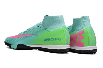 Nike Air Zoom Mercurial Superfly 10 Elite TF High-Tops Football Shoes - Jade/Pink/Black