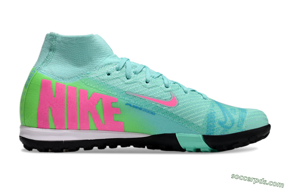 Nike Air Zoom Mercurial Superfly 10 Elite TF High-Tops Football Shoes - Jade/Pink/Black 5