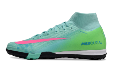 Nike Air Zoom Mercurial Superfly 10 Elite TF High-Tops Football Shoes - Jade/Pink/Black