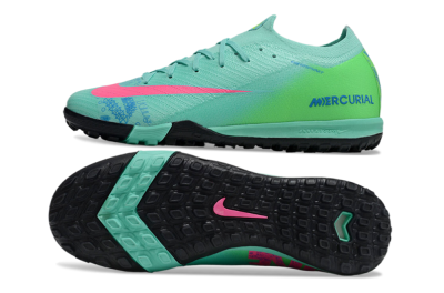 Nike Air Zoom Mercurial Vapor 16 Elite TF Low-Tops Football Shoes - Jade/Pink/Blue