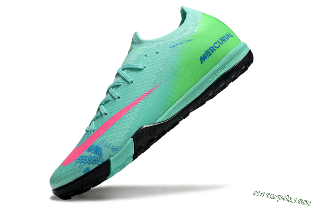 Nike Air Zoom Mercurial Vapor 16 Elite TF Low-Tops Football Shoes - Jade/Pink/Blue 5