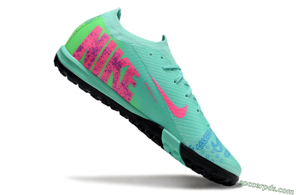 Nike Air Zoom Mercurial Vapor 16 Elite TF Low-Tops Football Shoes - Jade/Pink/Blue 4