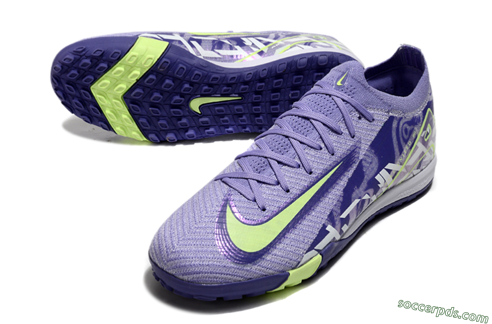 Nike Air Zoom Mercurial Vapor 16 Elite TF Low-Tops Football Shoes - Purple/Yellow/White 3
