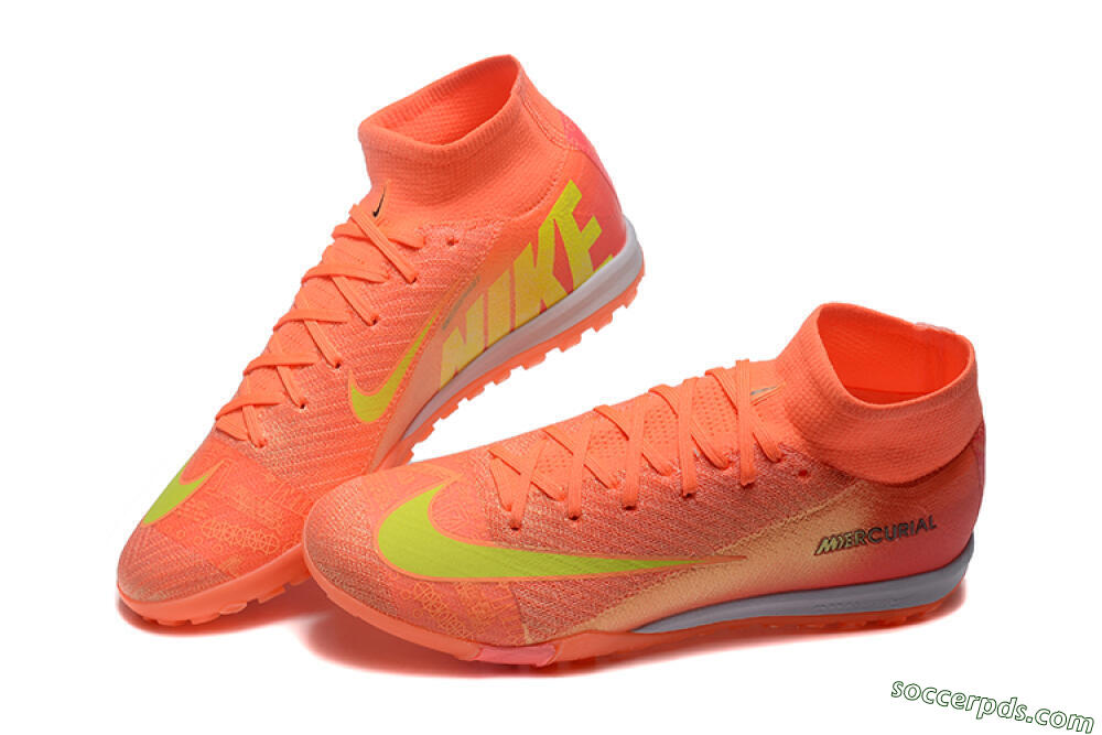 Nike Air Zoom Mercurial Superfly 10 Elite TF High-Tops Football Shoes - Red/Yellow/White 6