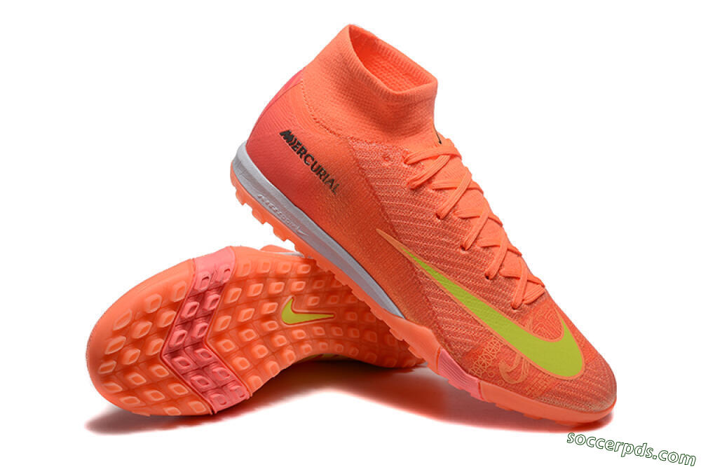 Nike Air Zoom Mercurial Superfly 10 Elite TF High-Tops Football Shoes - Red/Yellow/White 4