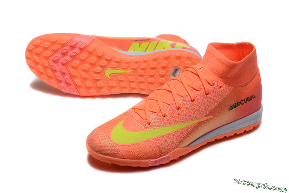Nike Air Zoom Mercurial Superfly 10 Elite TF High-Tops Football Shoes - Red/Yellow/White 3