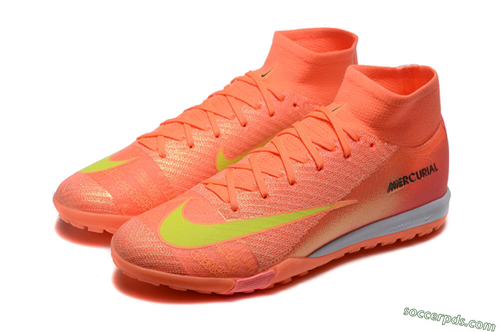 Nike Air Zoom Mercurial Superfly 10 Elite TF High-Tops Football Shoes - Red/Yellow/White 5