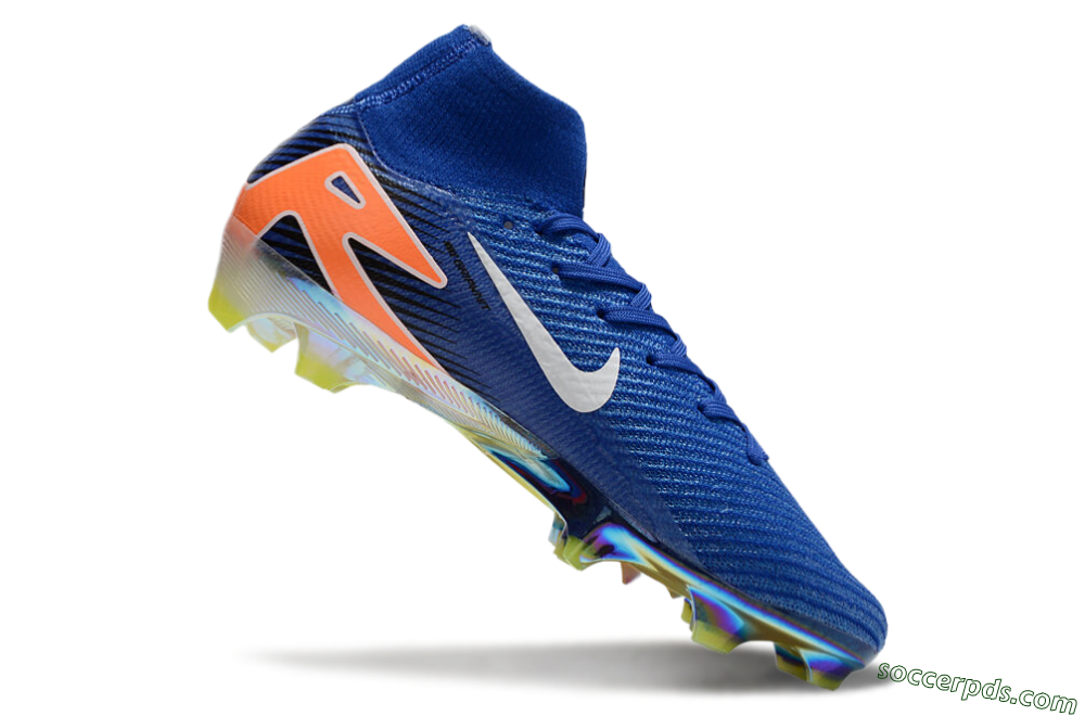Nike Air Zoom Mercurial Superfly 10 Elite FG High-Tops Football Boots - Blue/White/Orange/Gold 4