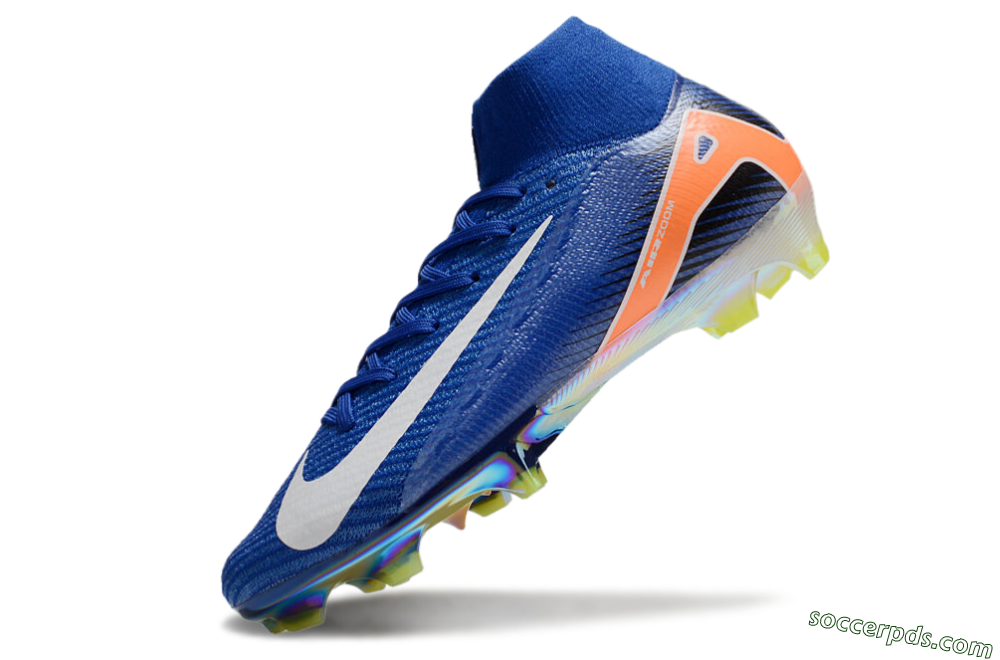 Nike Air Zoom Mercurial Superfly 10 Elite FG High-Tops Football Boots - Blue/White/Orange/Gold 5