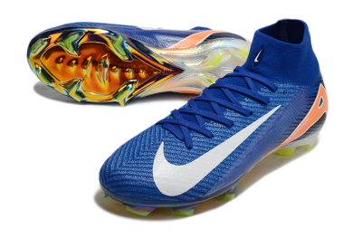 Nike Air Zoom Mercurial Superfly 10 Elite FG High-Tops Football Boots - Blue/White/Orange/Gold