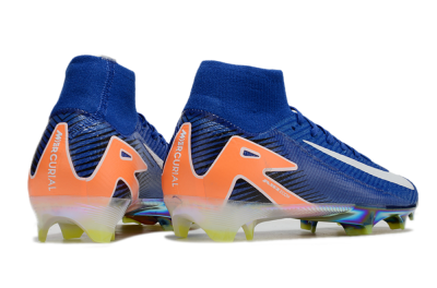 Nike Air Zoom Mercurial Superfly 10 Elite FG High-Tops Football Boots - Blue/White/Orange/Gold