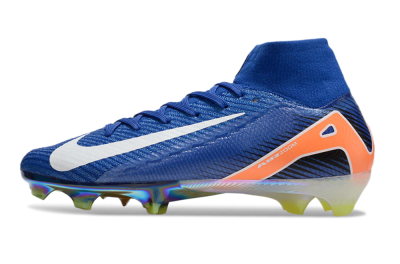 Nike Air Zoom Mercurial Superfly 10 Elite FG High-Tops Football Boots - Blue/White/Orange/Gold