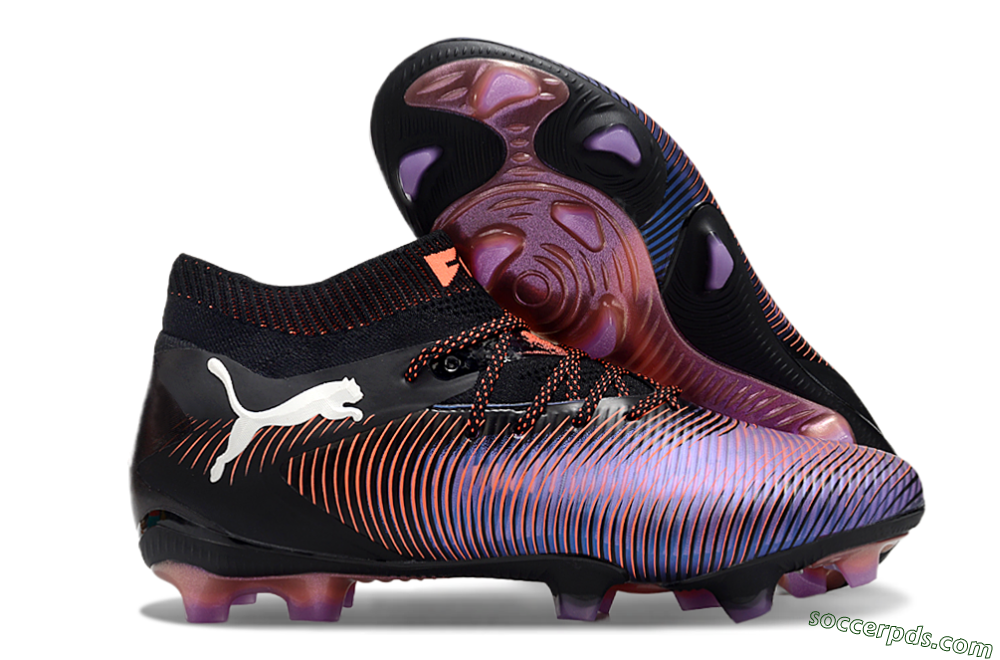 Puma Future 8 Ultimate FG Low-Tops Football Boots - Black/Purple/Red 1