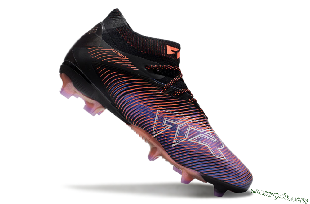 Puma Future 8 Ultimate FG Low-Tops Football Boots - Black/Purple/Red 4