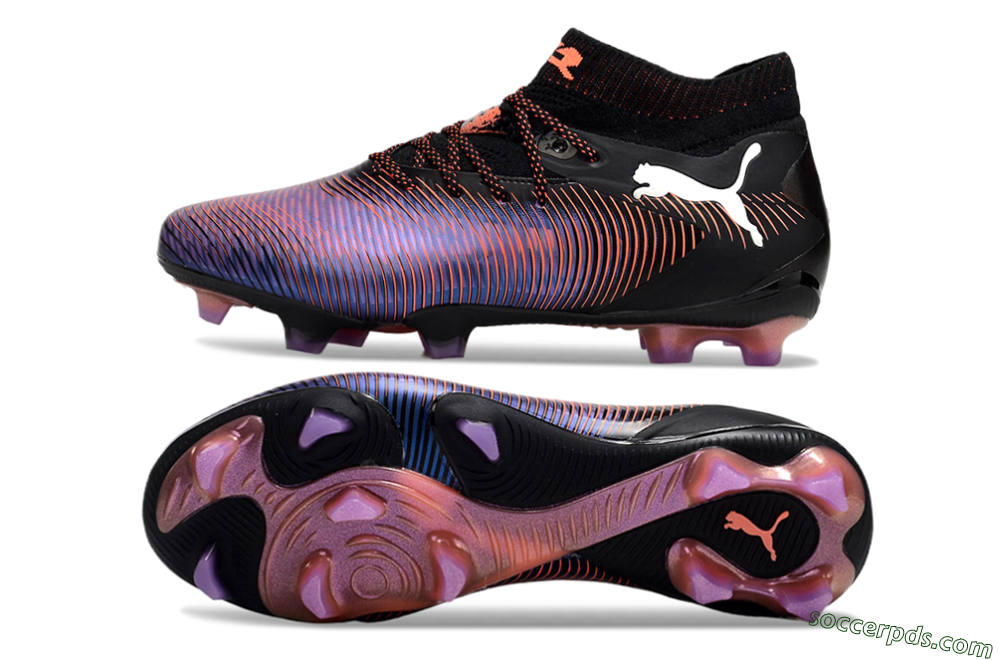Puma Future 8 Ultimate FG Low-Tops Football Boots - Black/Purple/Red 0
