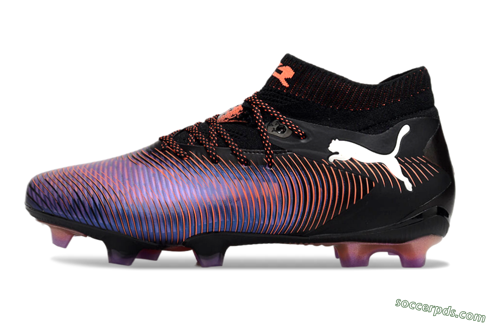 Puma Future 8 Ultimate FG Low-Tops Football Boots - Black/Purple/Red 2