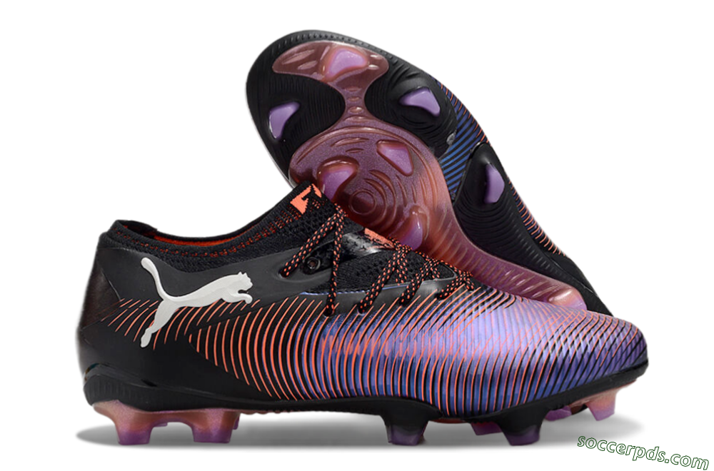 Puma Future 8 Ultimate FG Low-Tops Football Boots - Black/Purple/Red 1
