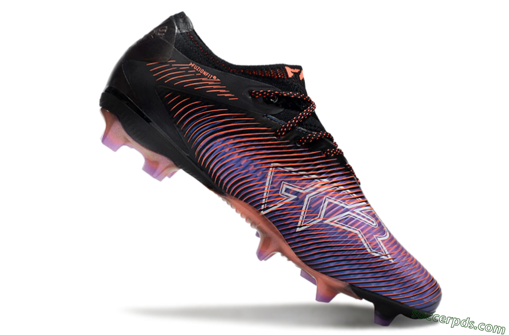 Puma Future 8 Ultimate FG Low-Tops Football Boots - Black/Purple/Red 4
