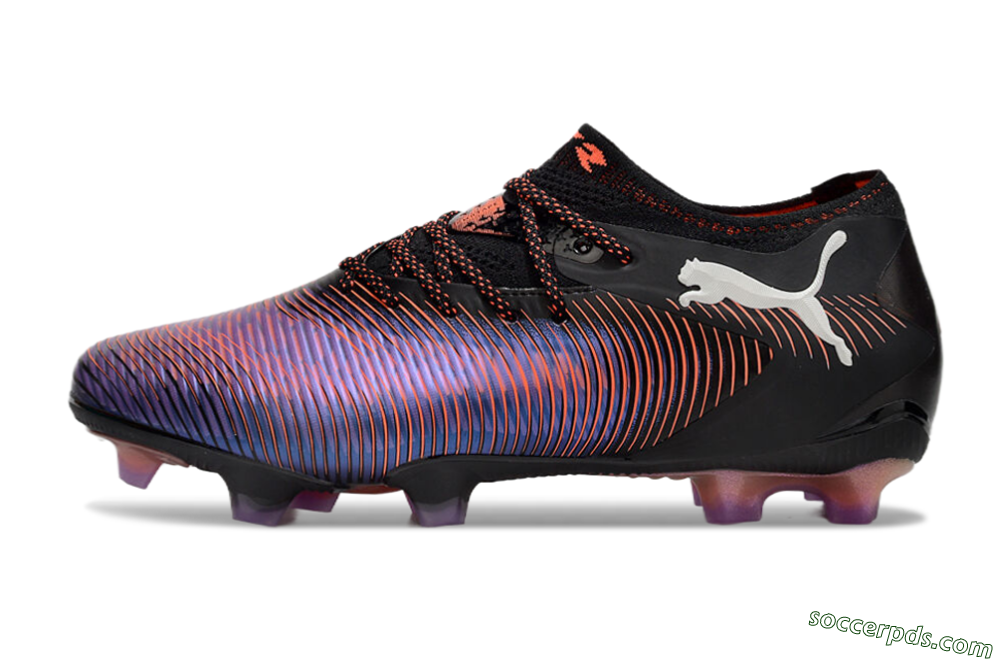Puma Future 8 Ultimate FG Low-Tops Football Boots - Black/Purple/Red 2