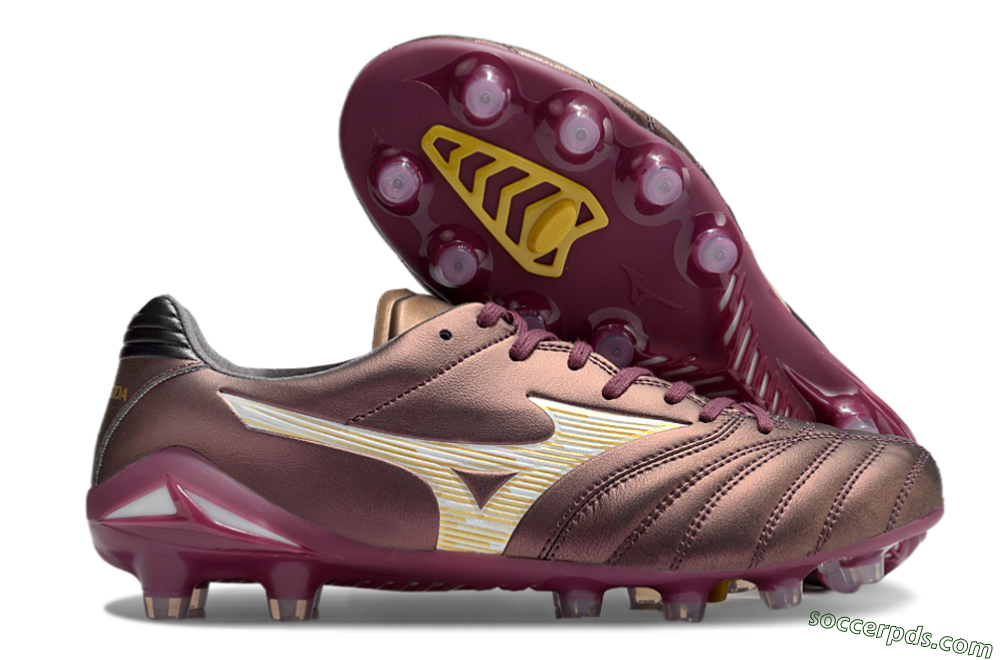 Mizuno Morelia Neo 4 FG Low-Tops Football Boots - Red/White/Gold 1
