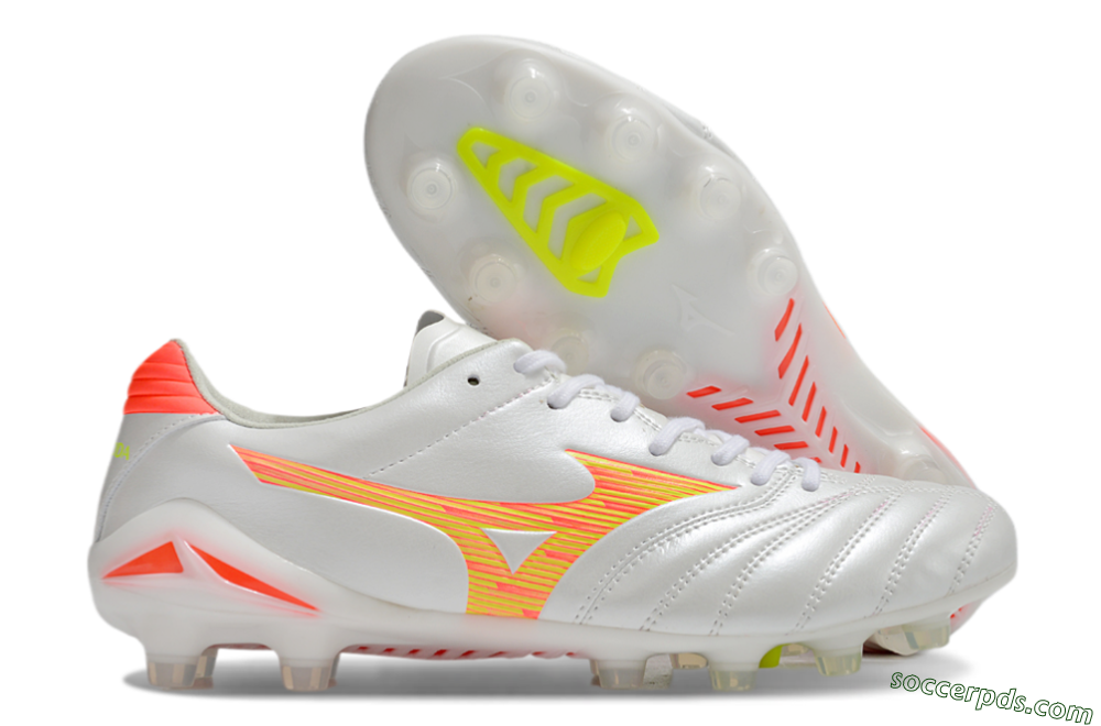 Mizuno Morelia Neo 4 FG Low-Tops Football Boots - White/Red/Yellow 1