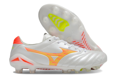 Mizuno Morelia Neo 4 FG Low-Tops Football Boots - White/Red/Yellow