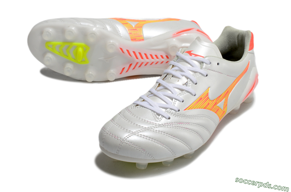 Mizuno Morelia Neo 4 FG Low-Tops Football Boots - White/Red/Yellow 3