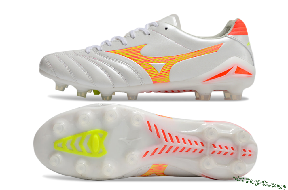 Mizuno Morelia Neo 4 FG Low-Tops Football Boots - White/Red/Yellow 0