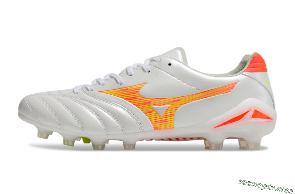 Mizuno Morelia Neo 4 FG Low-Tops Football Boots - White/Red/Yellow 2