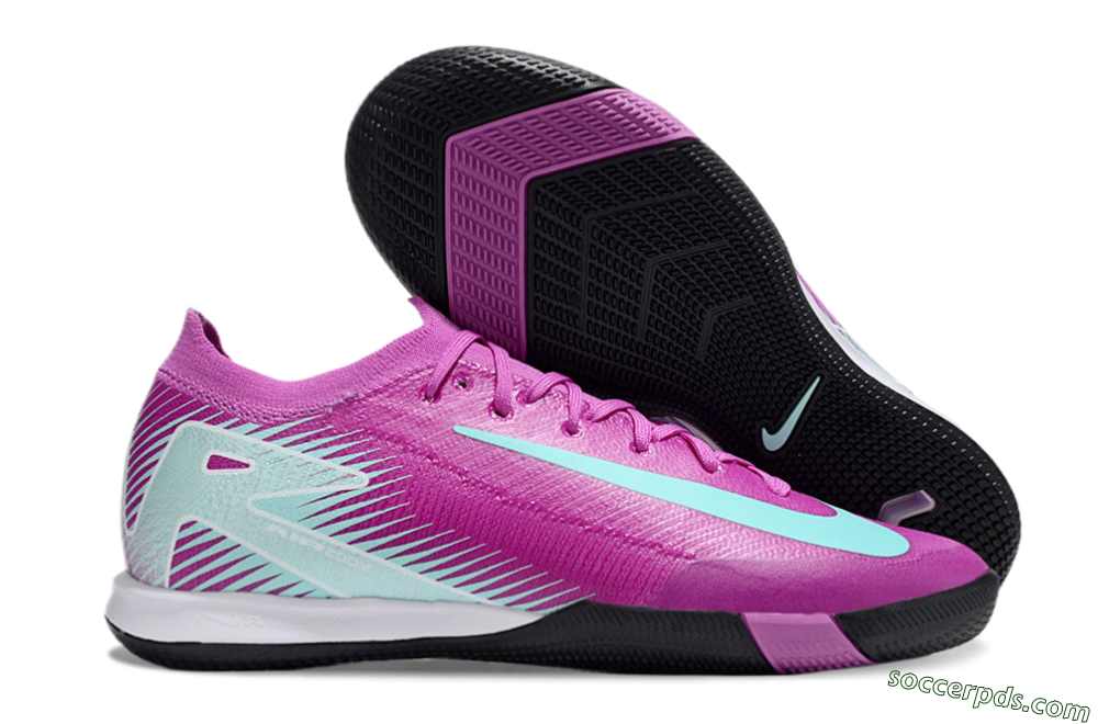 Nike Air Zoom Mercurial Vapor 16 Elite IC Low-Tops Football Shoes - Purple/Jade/White 1
