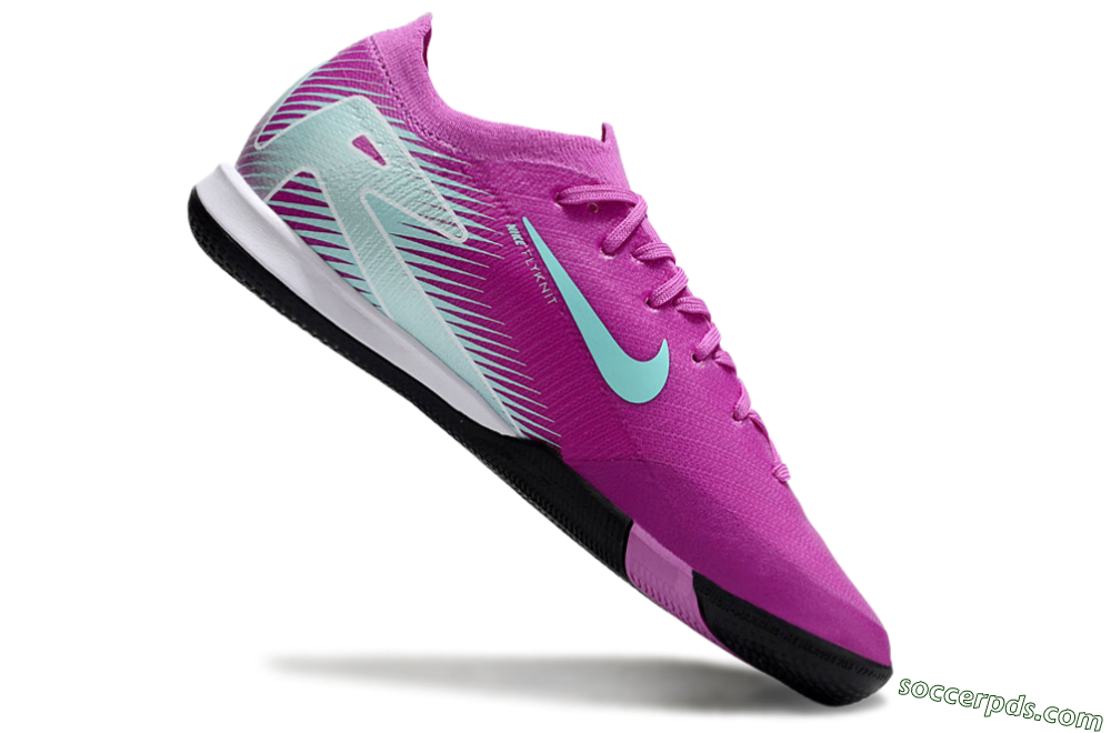 Nike Air Zoom Mercurial Vapor 16 Elite IC Low-Tops Football Shoes - Purple/Jade/White 4