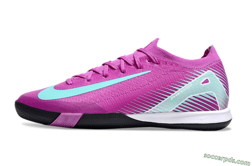 Nike Air Zoom Mercurial Vapor 16 Elite IC Low-Tops Football Shoes - Purple/Jade/White 2
