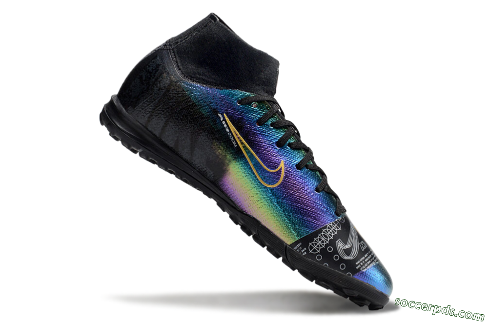 Nike Air Zoom Mercurial Superfly 10 Elite TF High-Tops Football Shoes - LaserYellow/Black 4